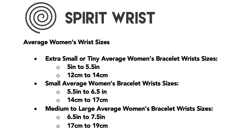 Average Womens Wrist Sizes in Inches and Centimeters for Bracelets or Circumference