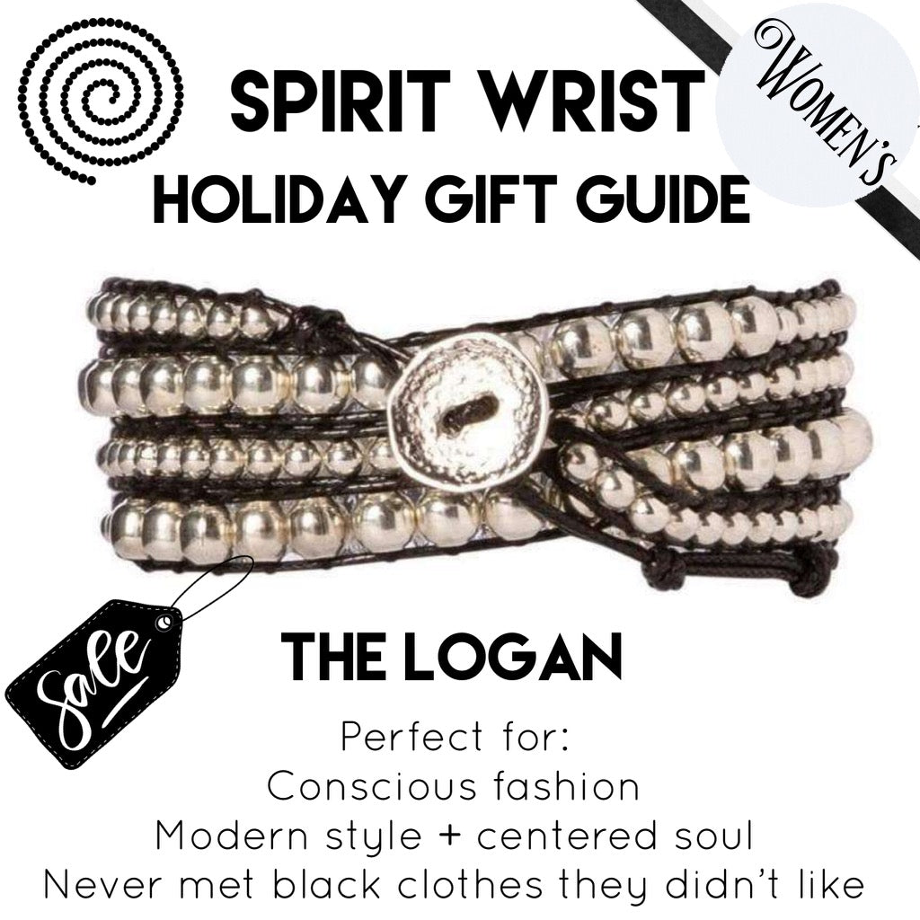 Silver Zinc + Black - Spirit Wrist Logan Boho Wrap Bracelet - Spirit Wrist