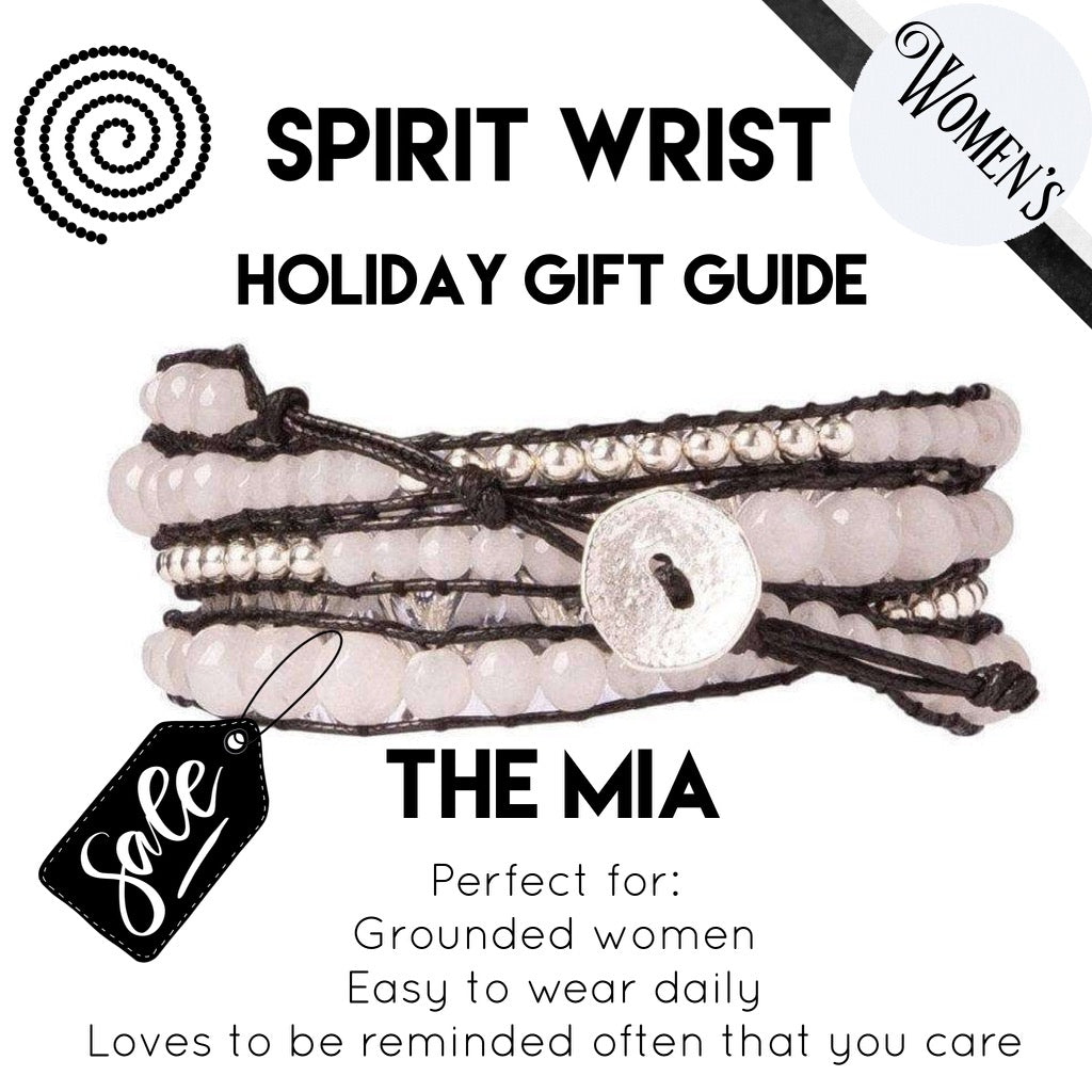 Moonstone Jade + Silver Zinc - Spirit Wrist Mia Boho Wrap Bracelet - Spirit Wrist