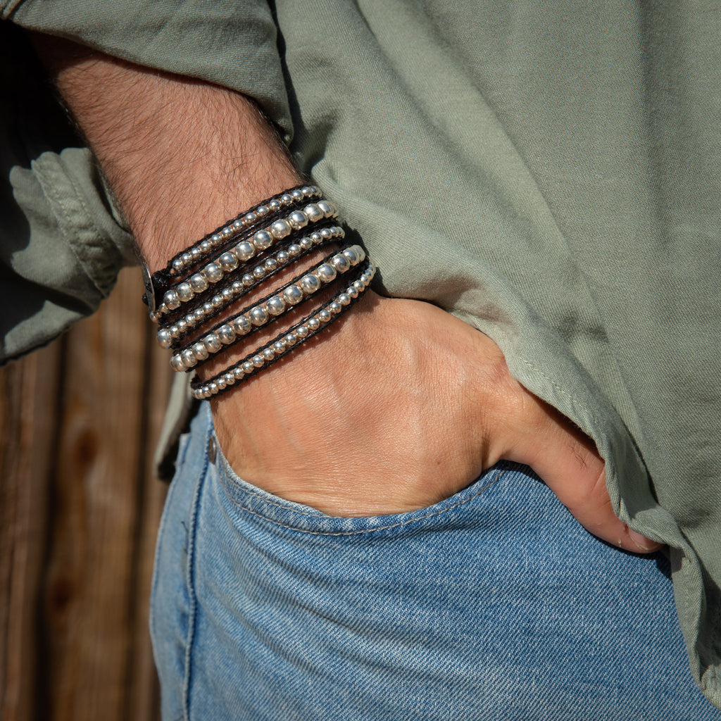Silver Zinc + Black - Spirit Wrist Logan Mens Bracelet - Spirit Wrist