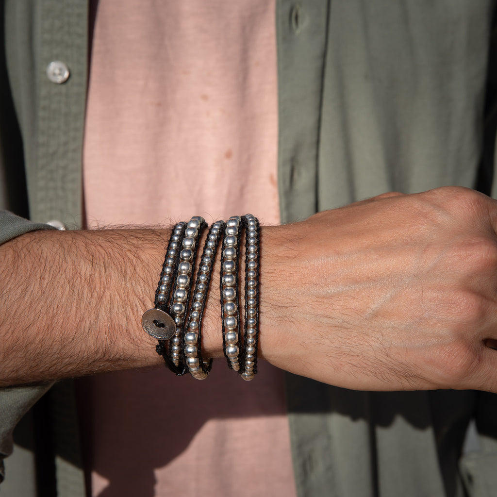 Silver Zinc + Black - Spirit Wrist Logan Mens Bracelet - Spirit Wrist